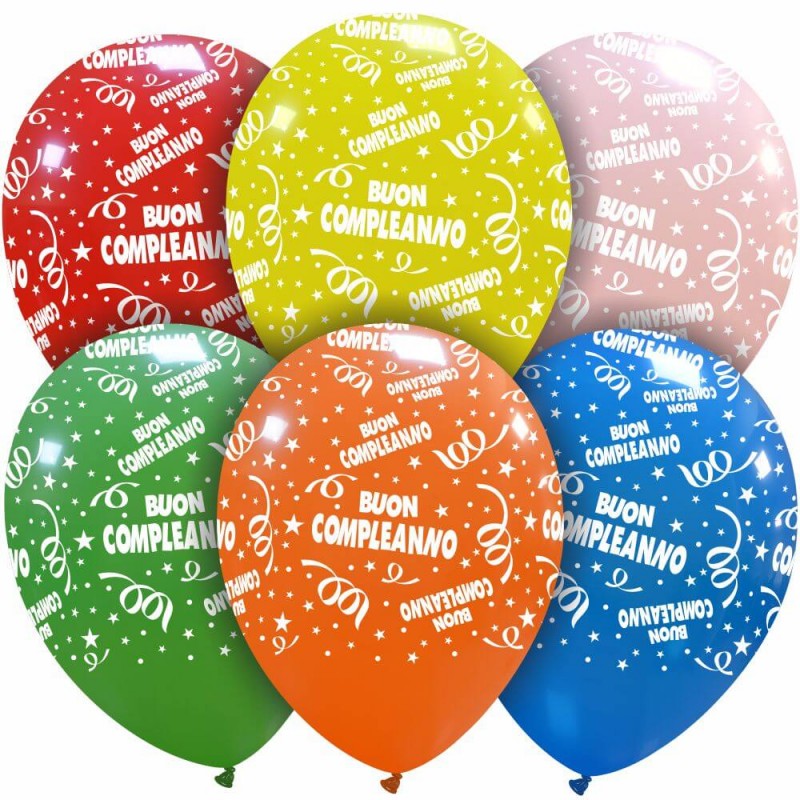 Palloncini Buon Compleanno biodegradabili - Ø 30 cm - 100 pezzi 
